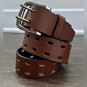 Smith’S Genuine Leather,double prong,antique nickle buckle,embossed logo,USA